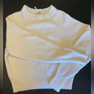 Free People Cream Ribbed Sweater